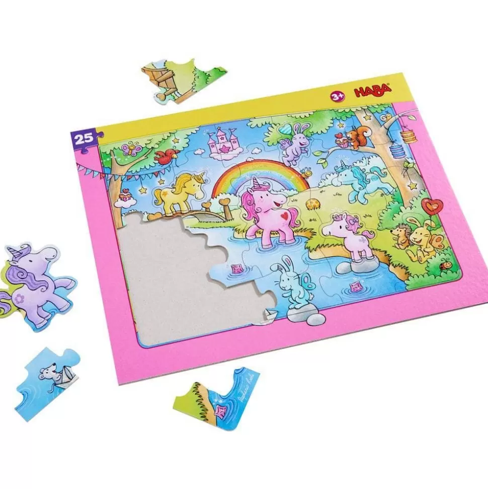 25-Teiliges Rahmenpuzzle Einhorn Glitterluck>HABA Hot