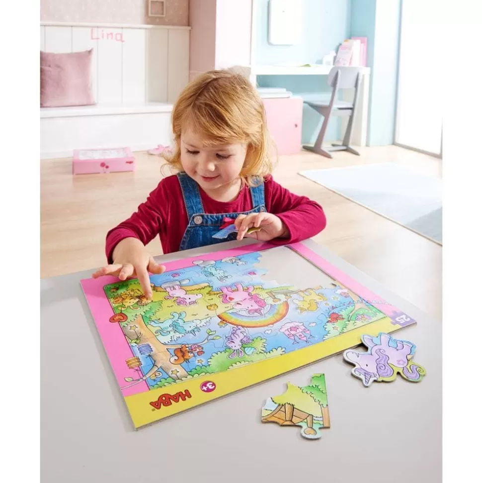 25-Teiliges Rahmenpuzzle Einhorn Glitterluck>HABA Hot