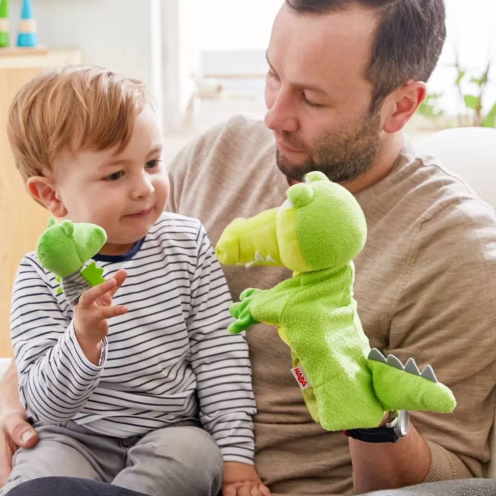 Handpuppe Krokodil Mit Baby-Fingerpuppe>HABA Hot